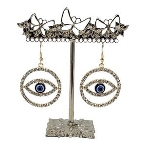 Evil Eye Earrings Rhinestone Statement Dangle Women's Jewelry